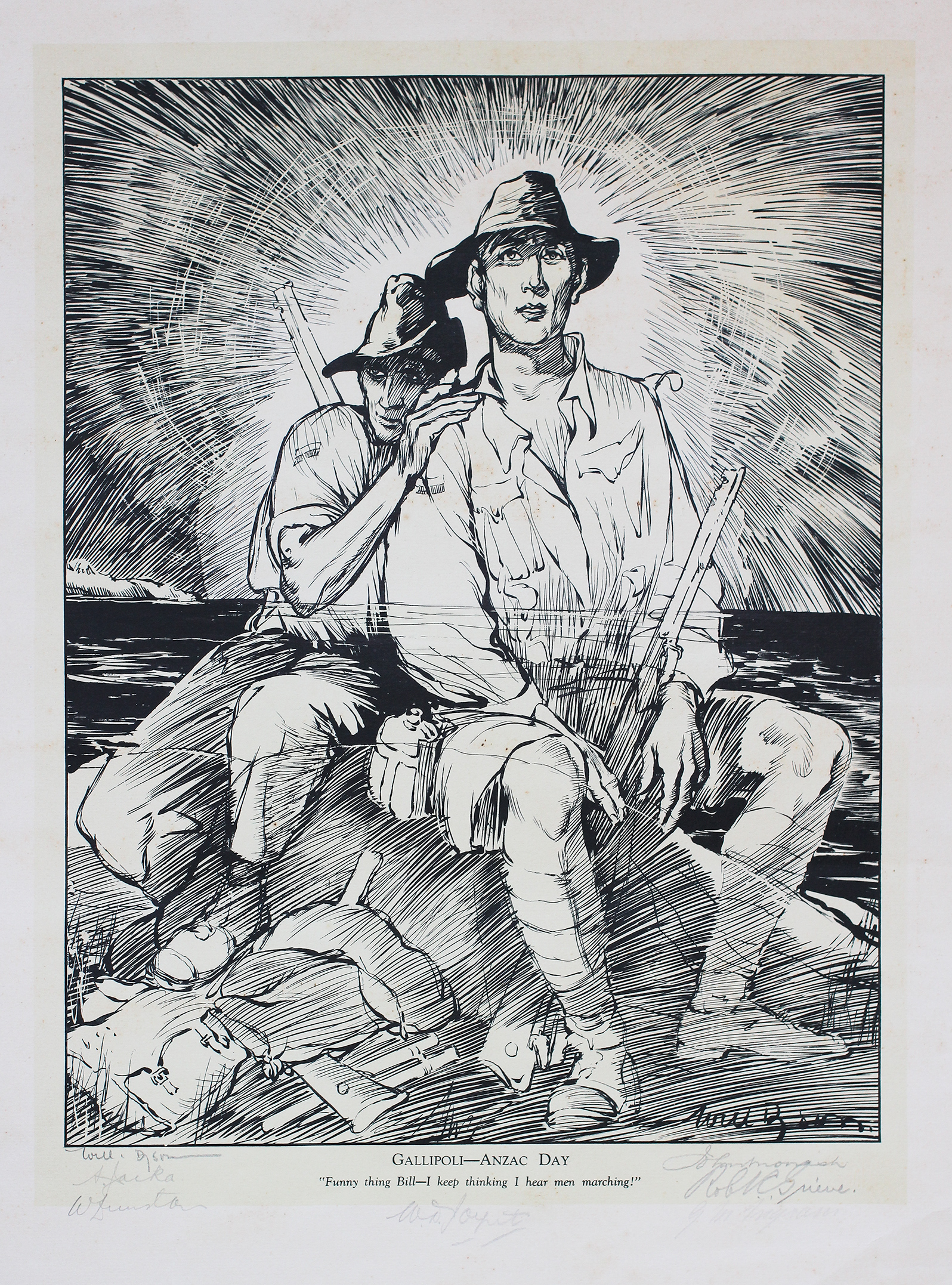 Will Dyson John Monash SIgned ANZAC lithograph 1927