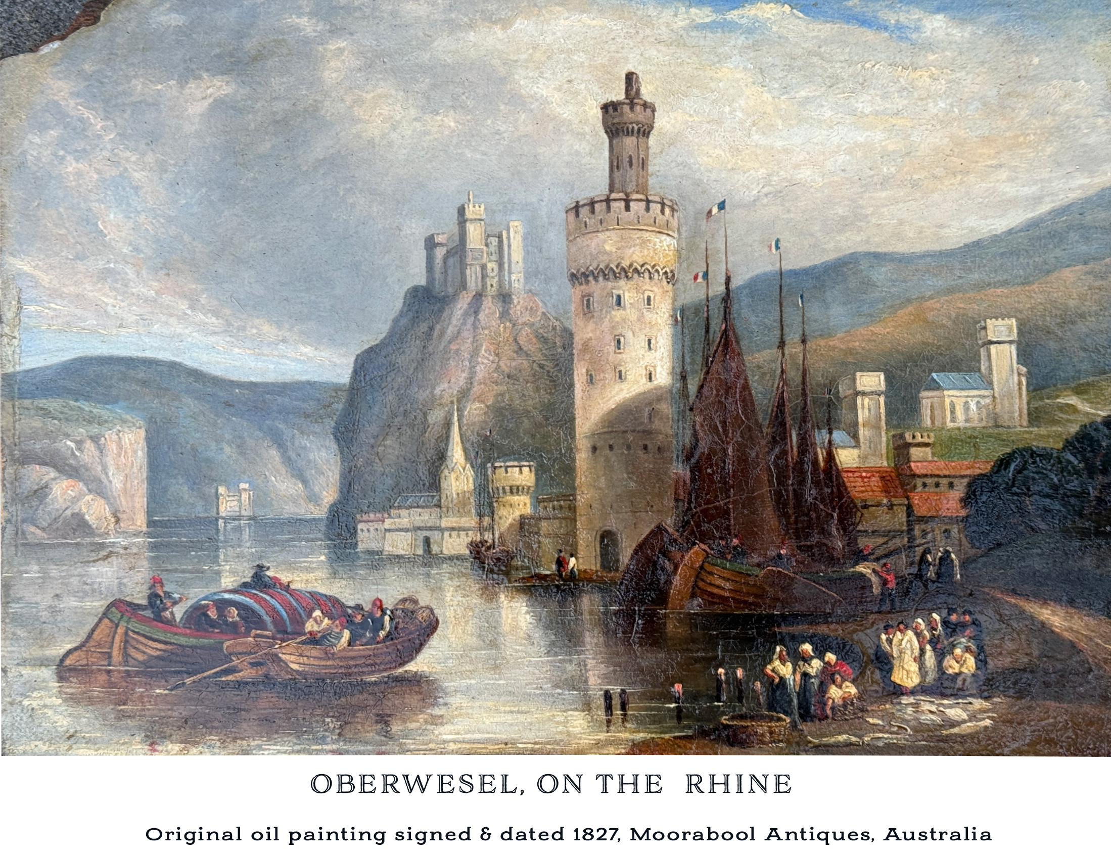 David Roberts — Oberwesel oil painting detail