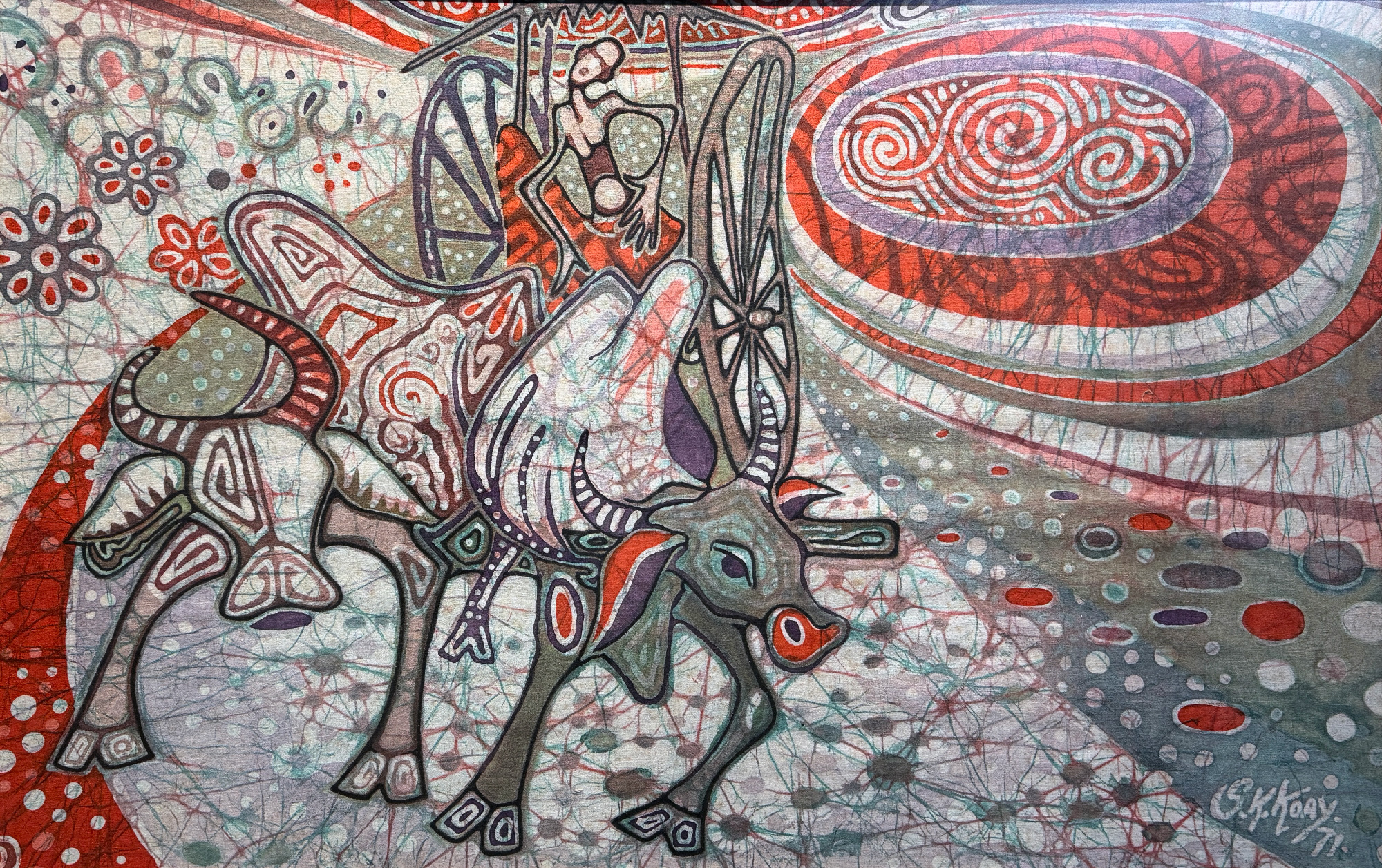 A Malasian Masterpiece, rare early Batik by Soo Kau Koay (1946-2021)