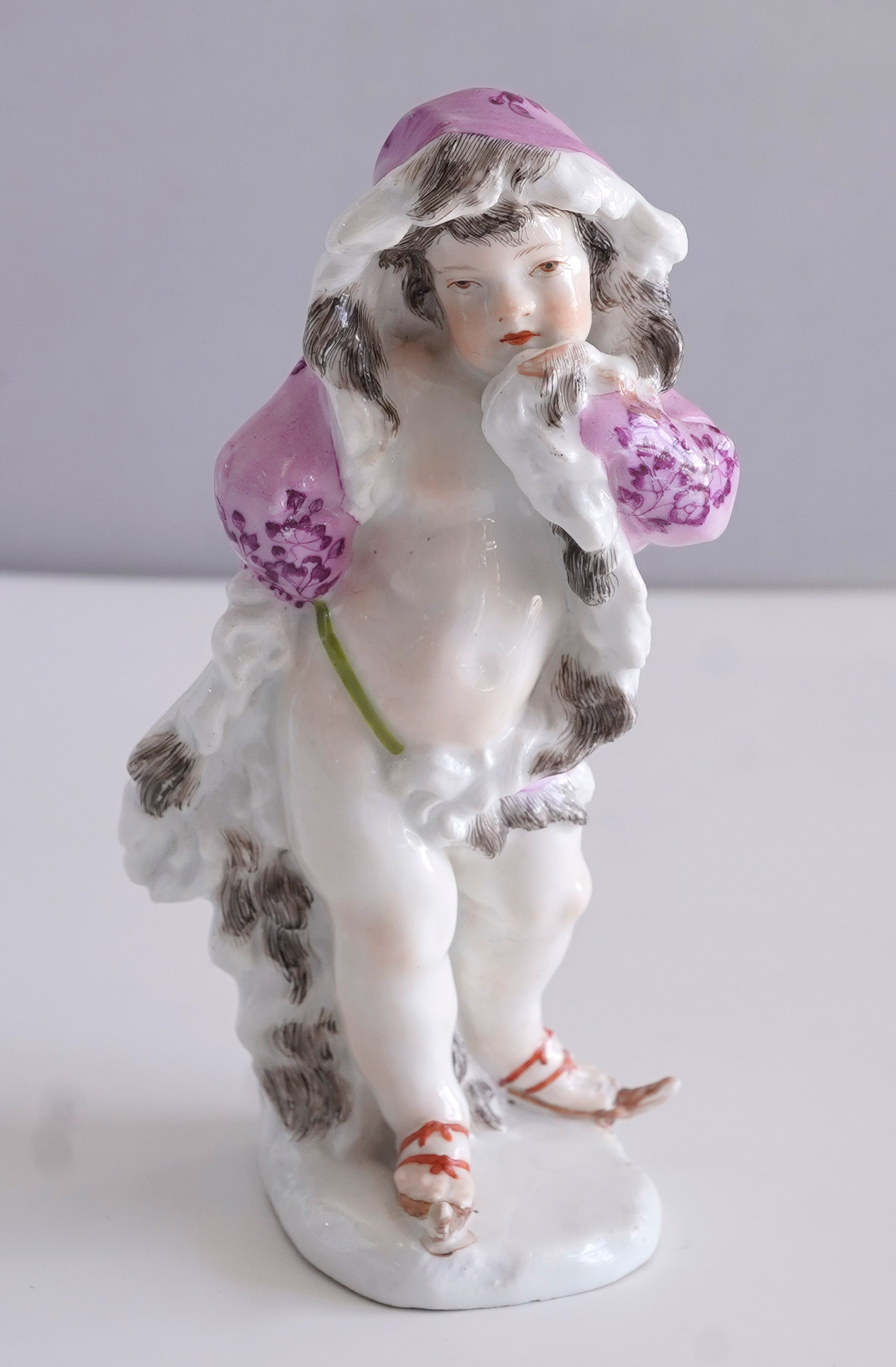 Chelsea-Derby porcelain busts of Spring and Winter, c.1765