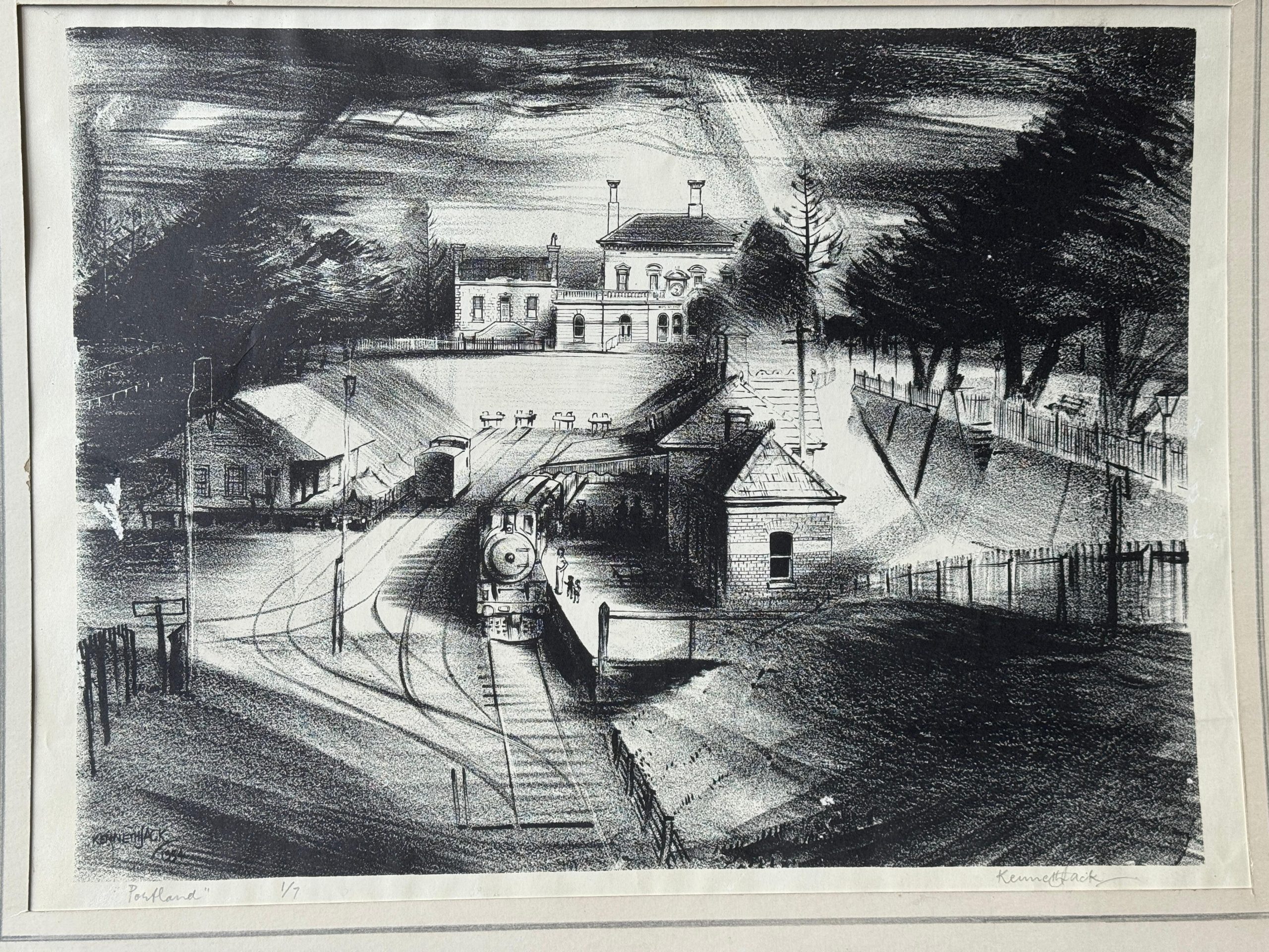 Kenneth Jack — Portland Harbour, lithograph, 1965