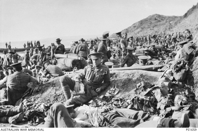 ANZAC troops at Gallipoli — AWM Accession Number PS1659