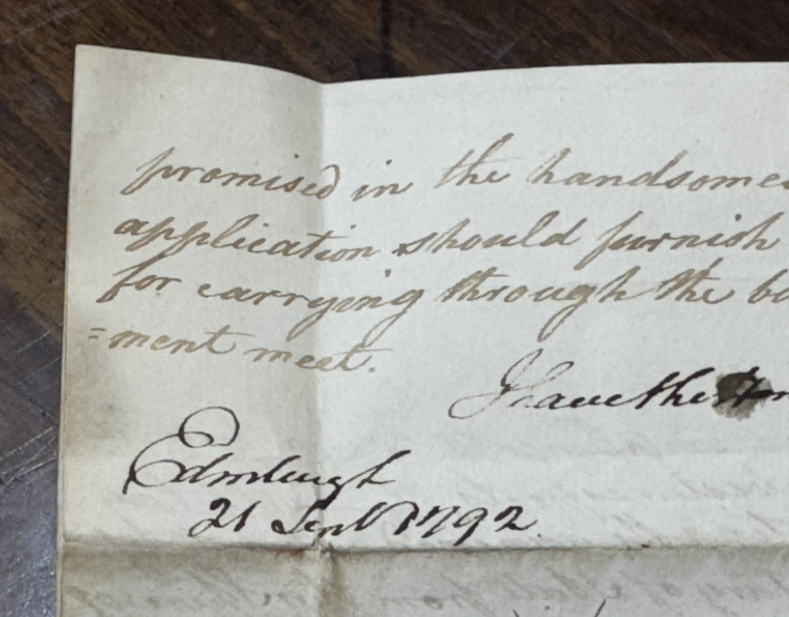 Fraser letter interior — first page
