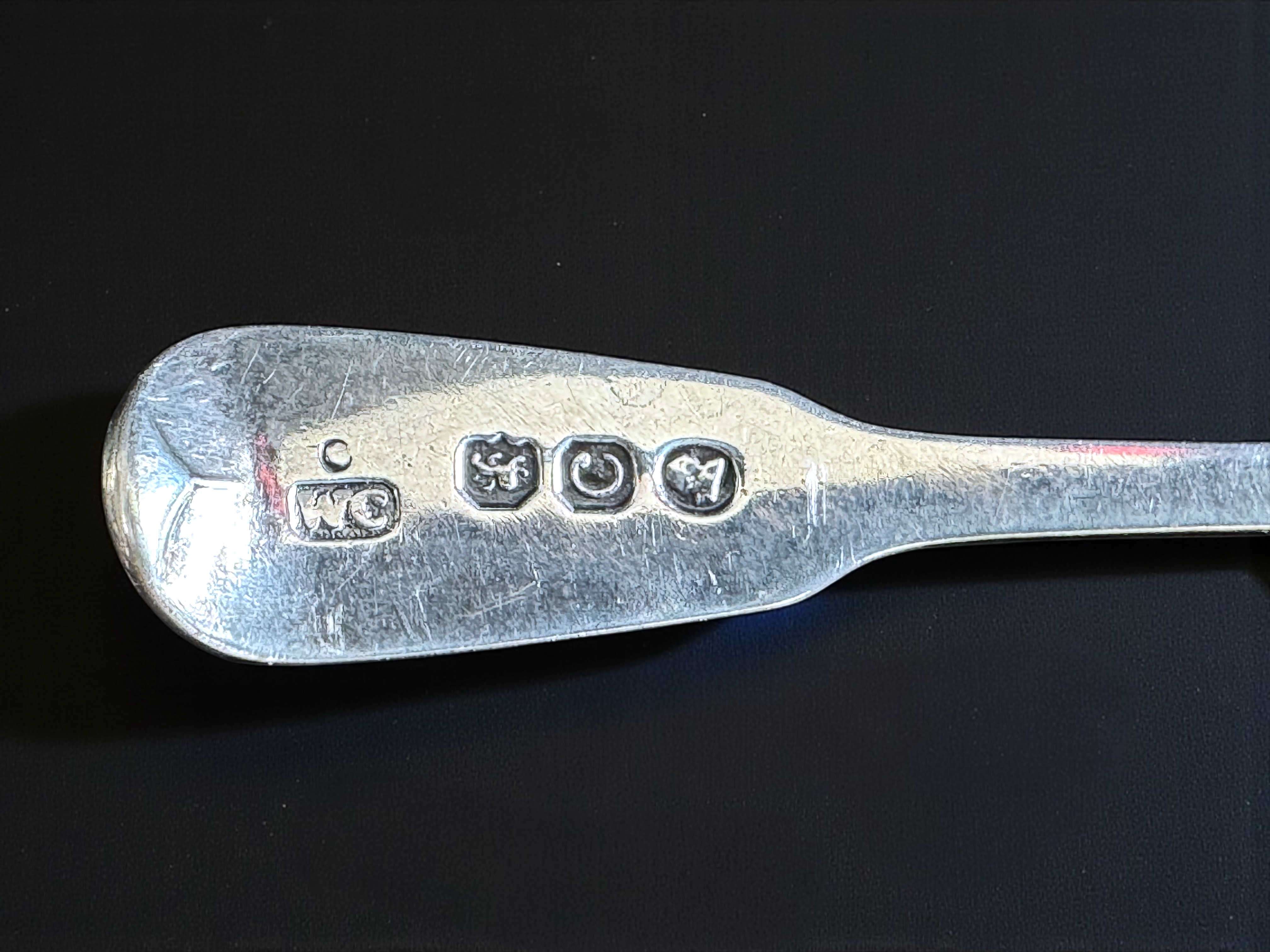 Cannon Family silver service — armorial flatware by Chawner, London